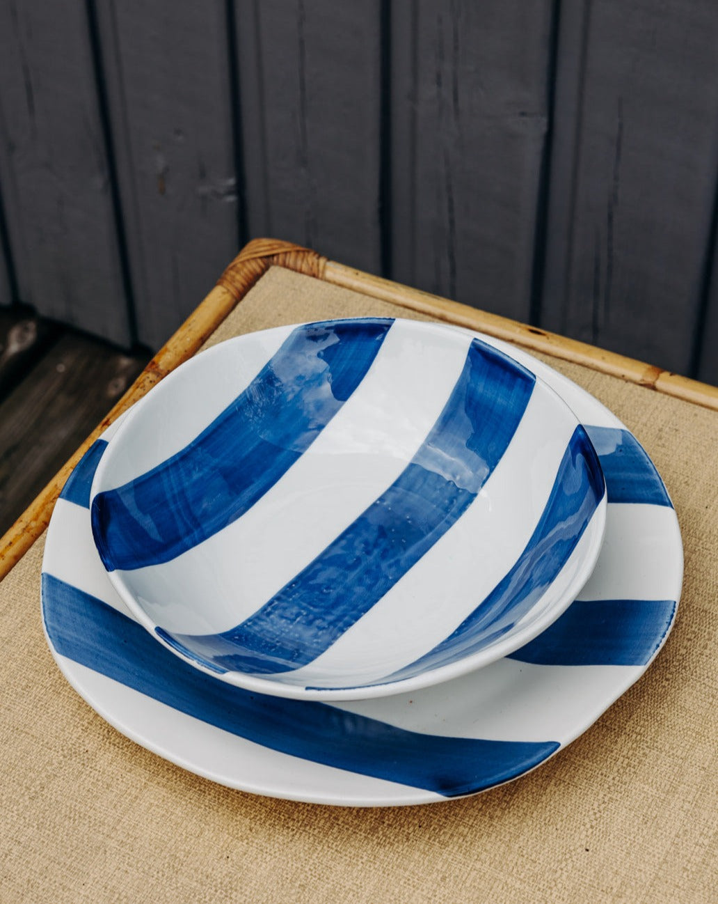 Lucia, the striped ceramic plate