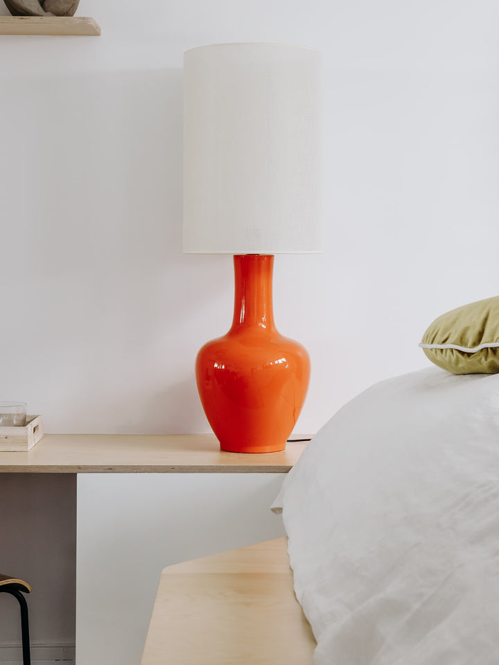 Sofia, la lampe en céramique orange