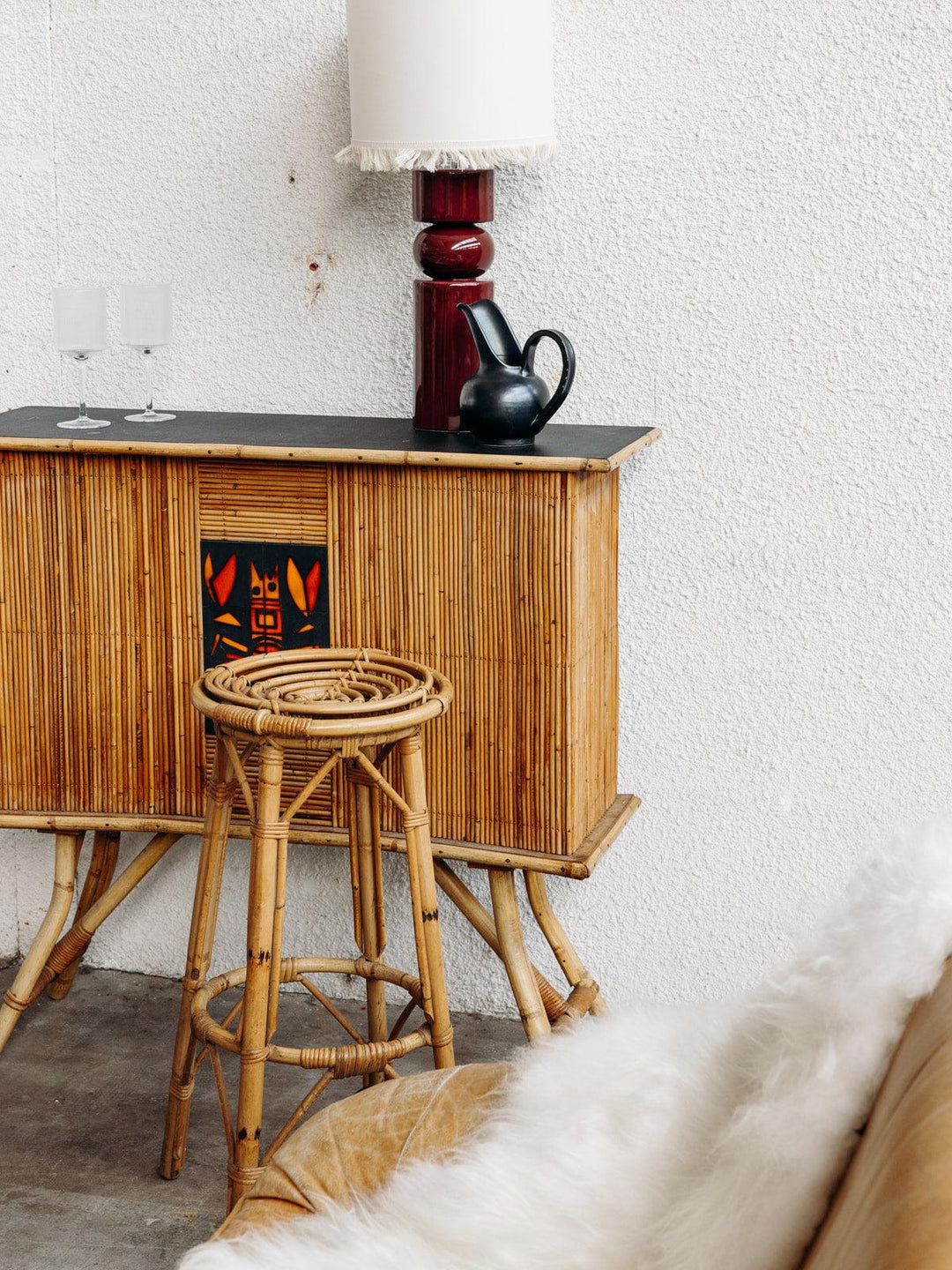 Bob, the rattan bar and stools No. 3