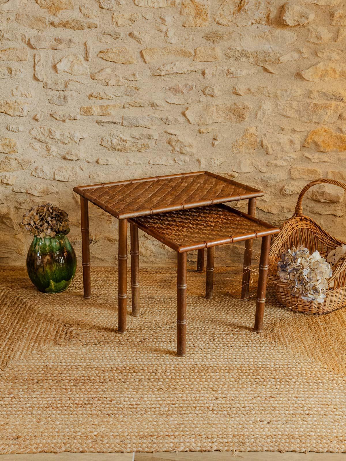 Barbara, the rattan nesting tables No. 101 – Debongout