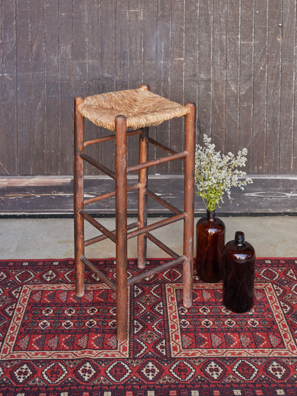gaston-tabouret-bar-bois-paille-ancien-185-2