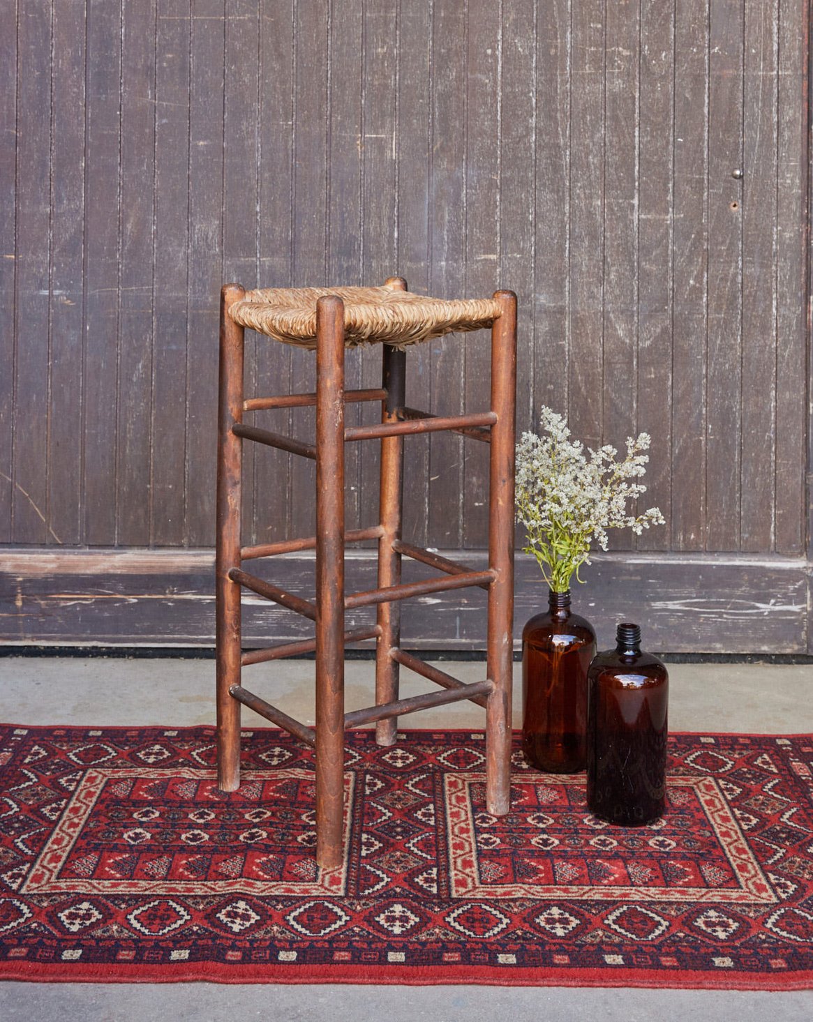 gaston-tabouret-bar-bois-paille-ancien-185-1